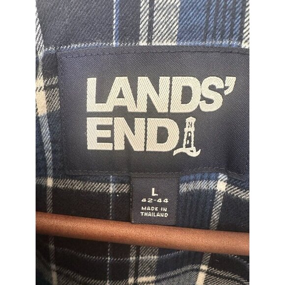 Lands’ End Mens Large (42-44) Bayfield Cotton Parka Barn Jacket Navy Blue 486014 - Picture 5 of 16
